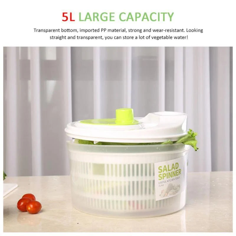 Salad Spinner Hand-Crank 5L Capacity