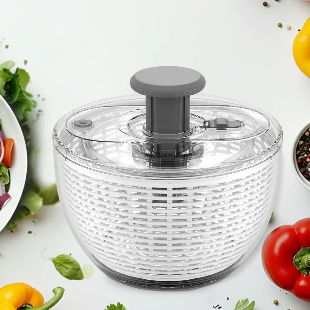 Salad Spinner Manual Pump Removable Colander & Serving Bowl