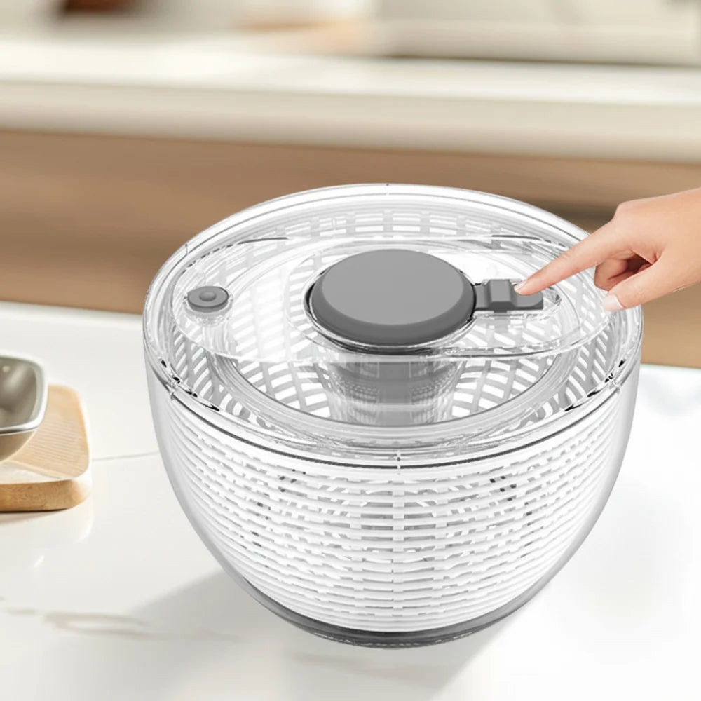 Salad Spinner Manual Pump Removable Colander & Serving Bowl