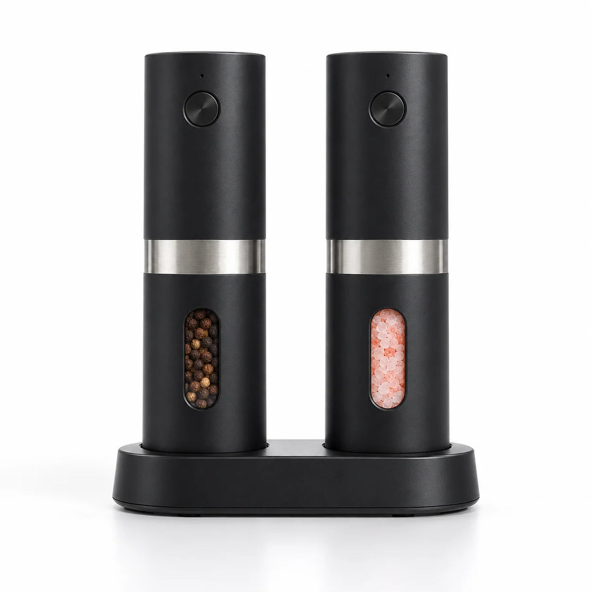 Salt & Pepper Mill Set Rechargeable Adjustable Grind Settings