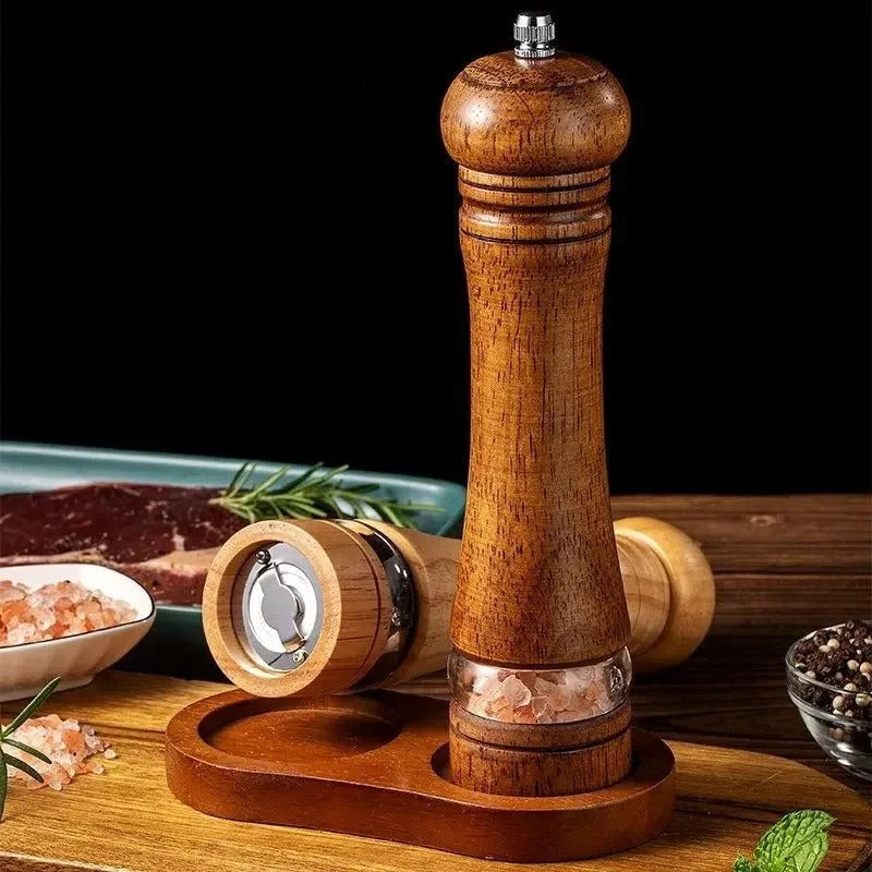 Salt and Pepper Grinder Wooden Adjustable Grind Setting