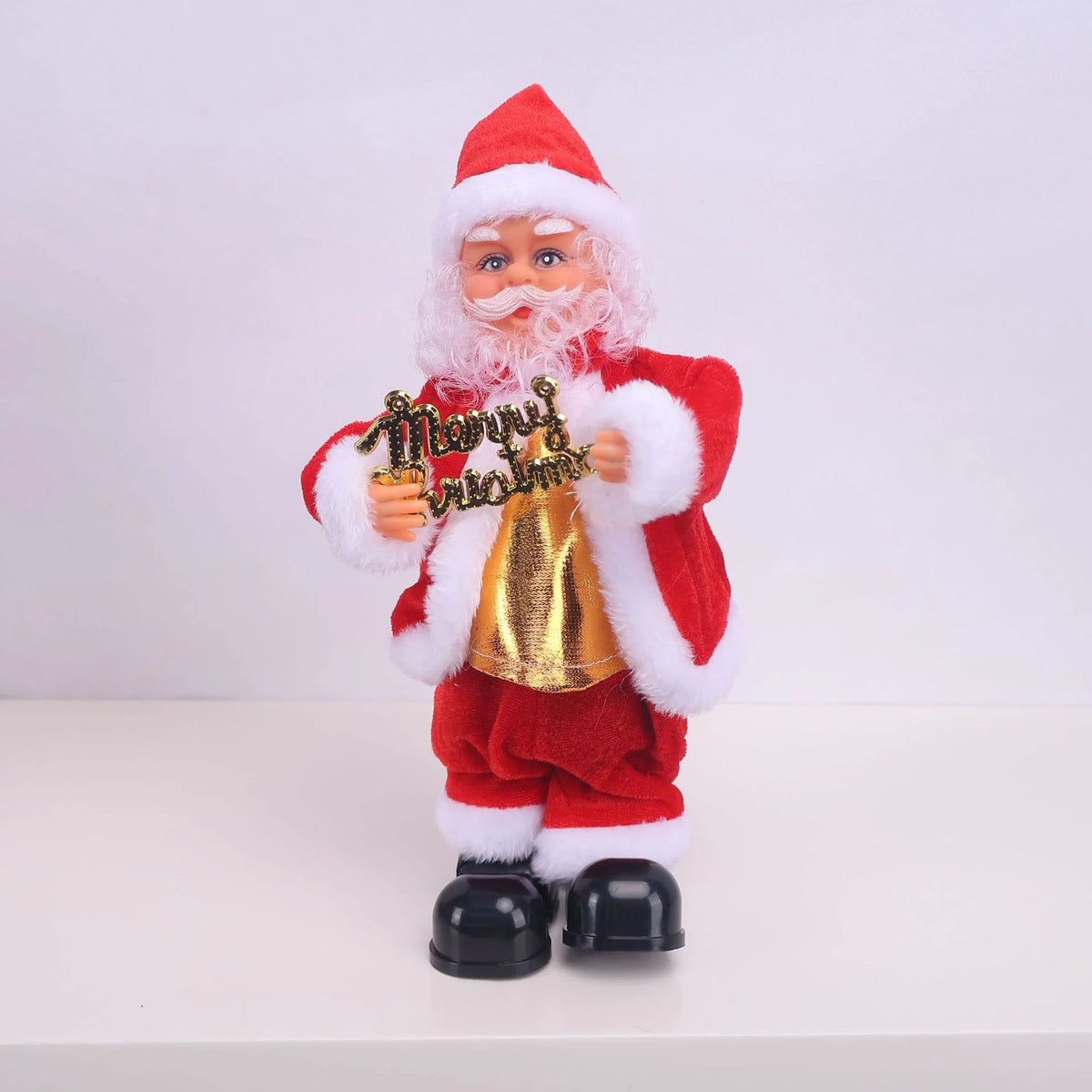 Santa Claus Figurine Hand-Painted Saxophone-Playing
