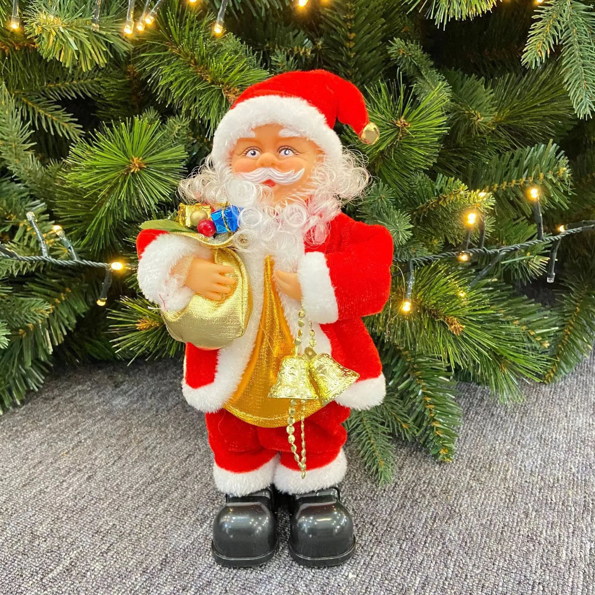 Santa Figure Plush Fabric & Jingle Bells