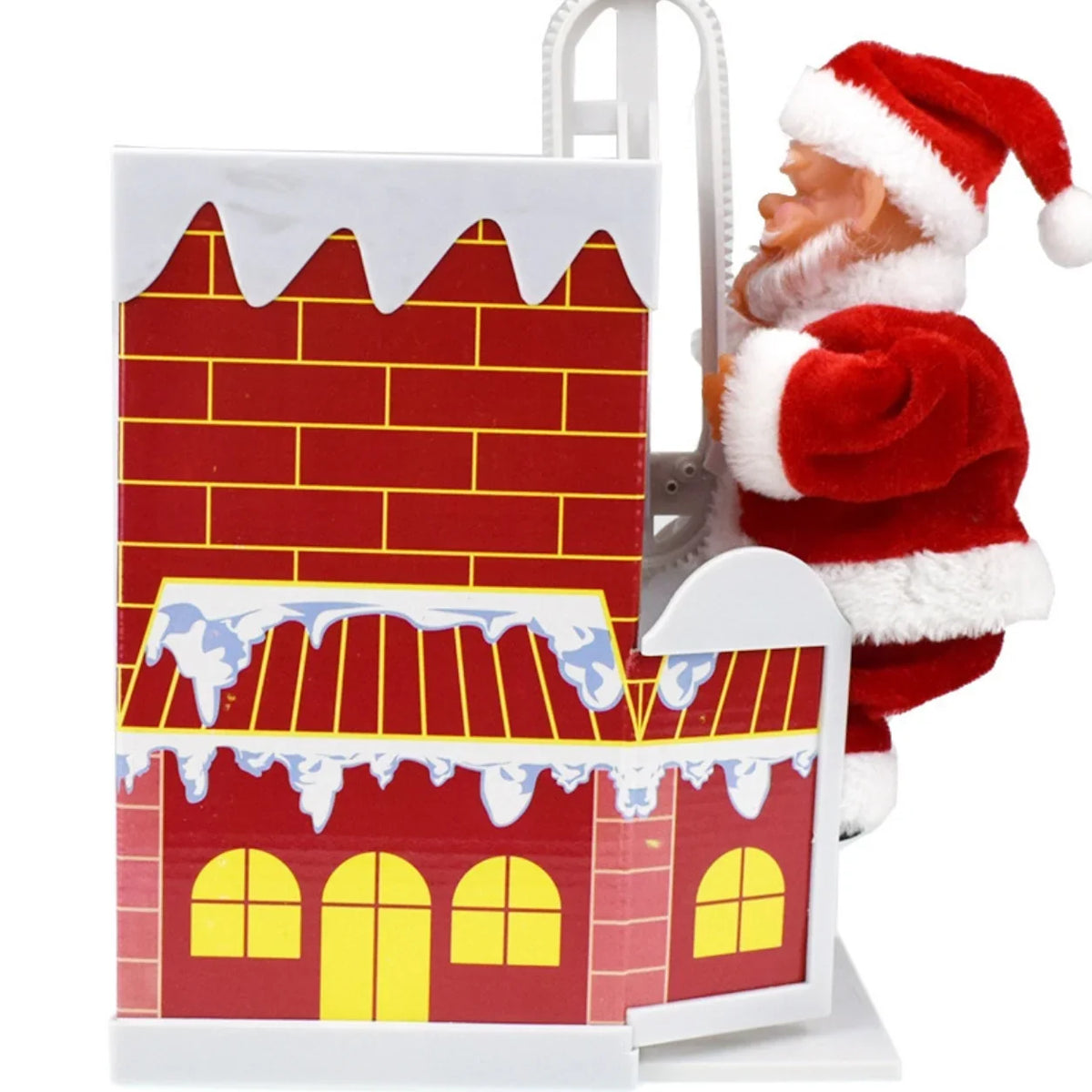 Santa Figurine Climbing Design Sturdy Plastic & Vibrant Detail
