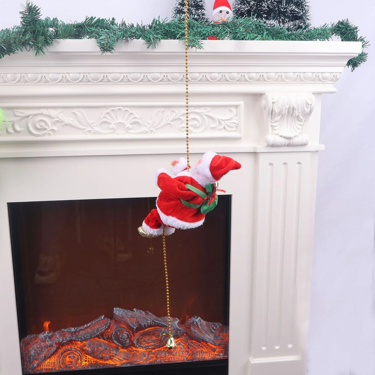 Santa Figurine Fabric With Reflection Ornament
