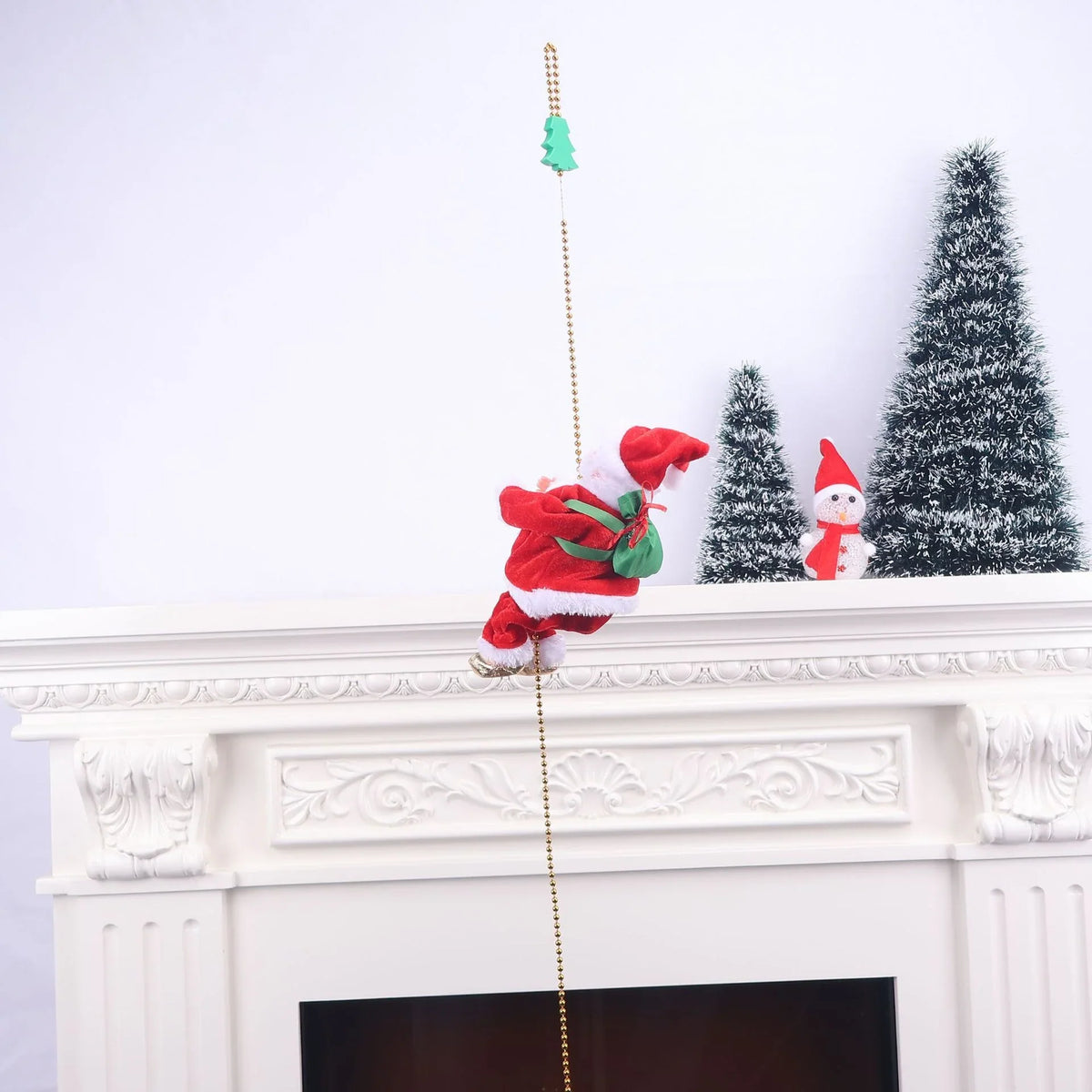 Santa Figurine Fabric With Reflection Ornament