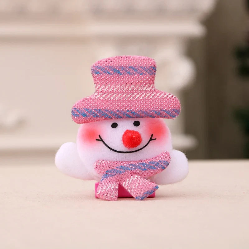 Santa Figurine Felt & Fabric Fluffy Beard