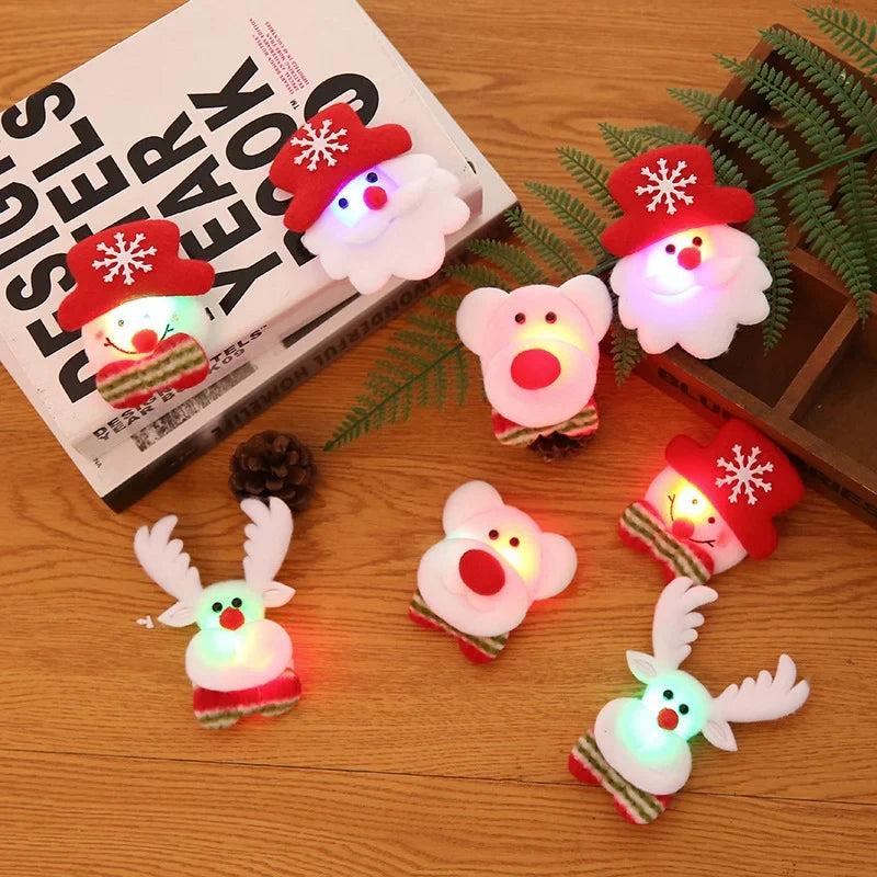 Santa Figurine Felt & Fabric Fluffy Beard