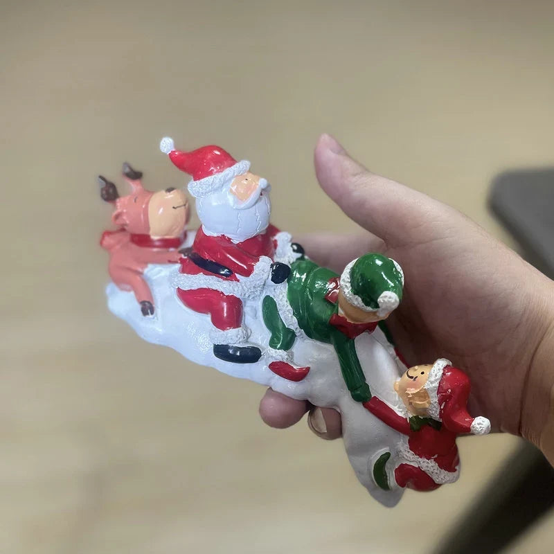 Santa Figurine Handcrafted Ceramic 6.7 Inch