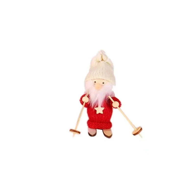 Santa Figurine Handmade Knit Suit & Soft Beard