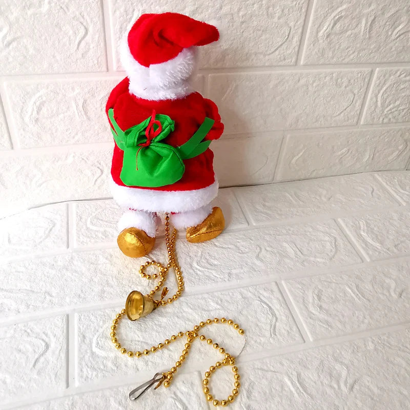 Santa Figurine Movable Parts Lighted Pearl Necklace