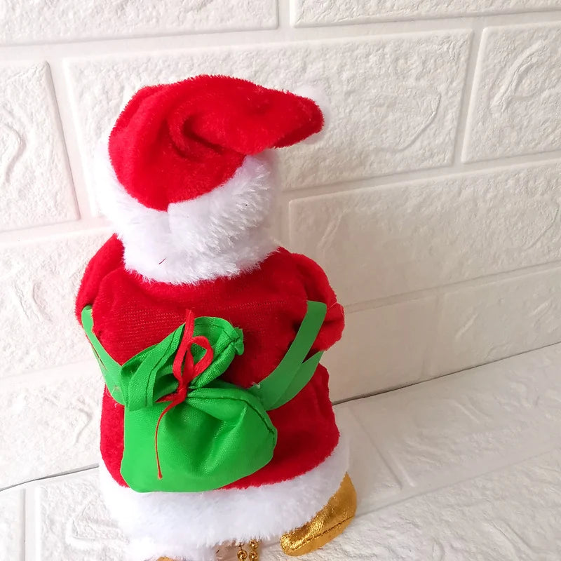 Santa Figurine Movable Parts Lighted Pearl Necklace