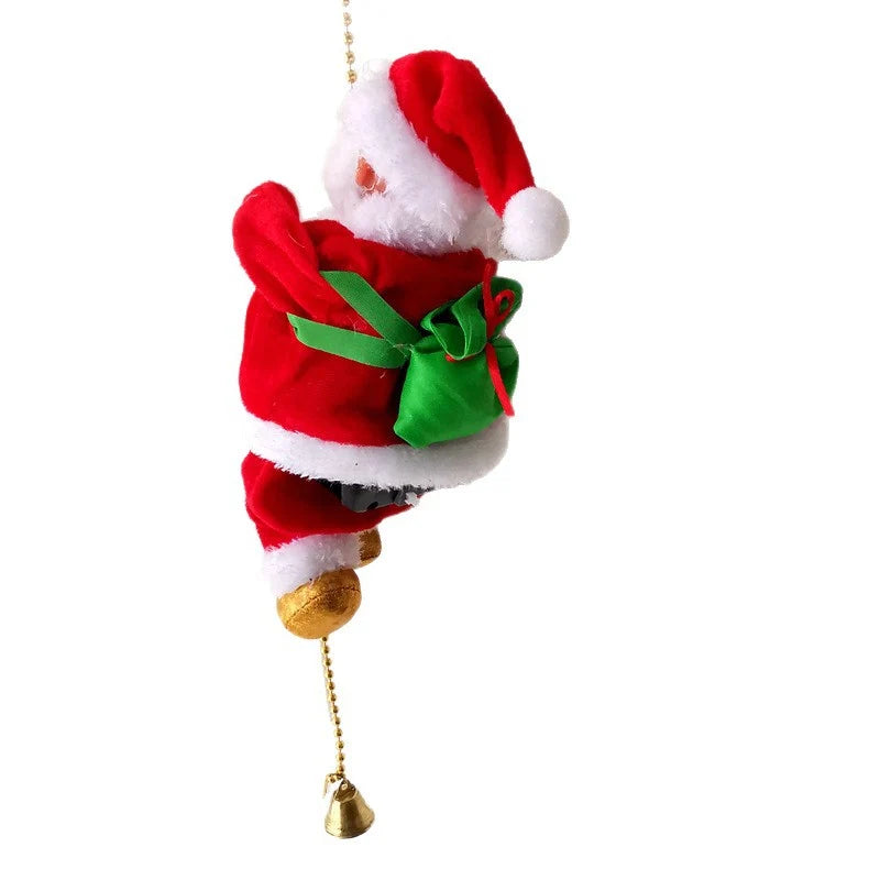 Santa Figurine Movable Parts Lighted Pearl Necklace