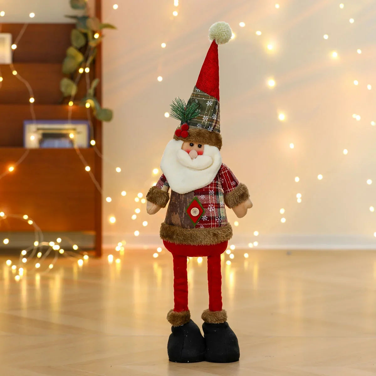 Santa Figurine Soft Plush Vibrant Detailed Design