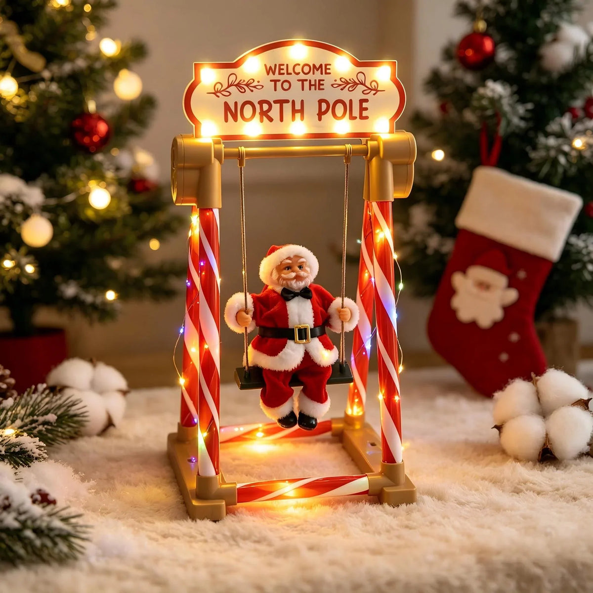 Santa Figurine Swinging Motion 19.7 Inch