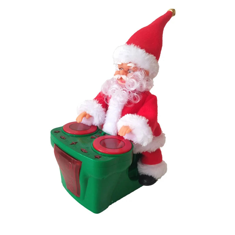 Santa Figurine Two Santas Playing Music Durable Indoor Decor