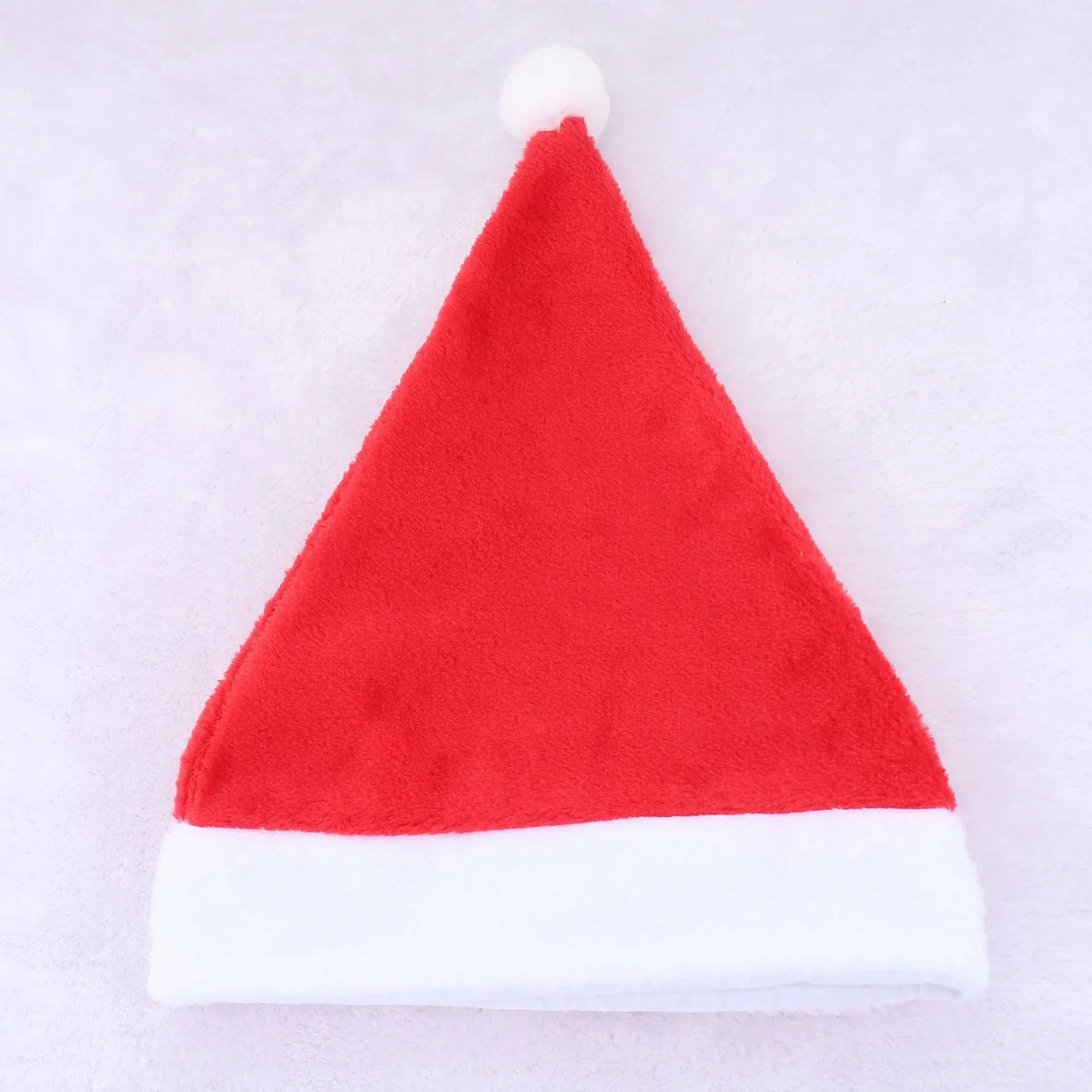 Santa Hat Fleece & Faux Fur Trim Pom-Pom