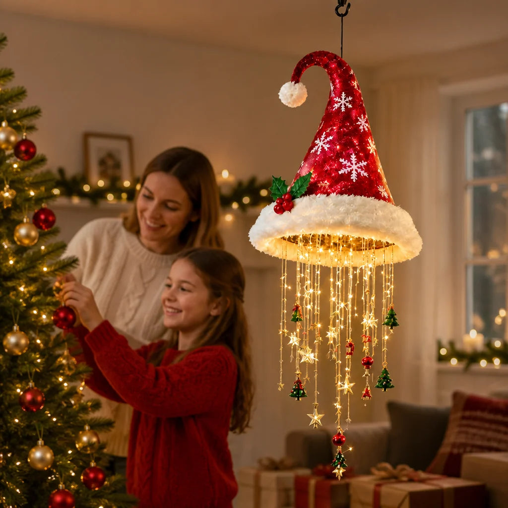 Santa Hat LED String Lights Festive Accessory