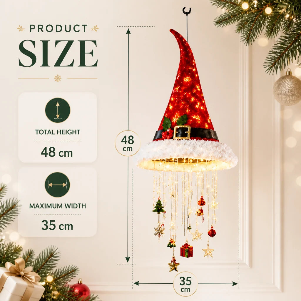 Santa Hat LED String Lights Festive Accessory