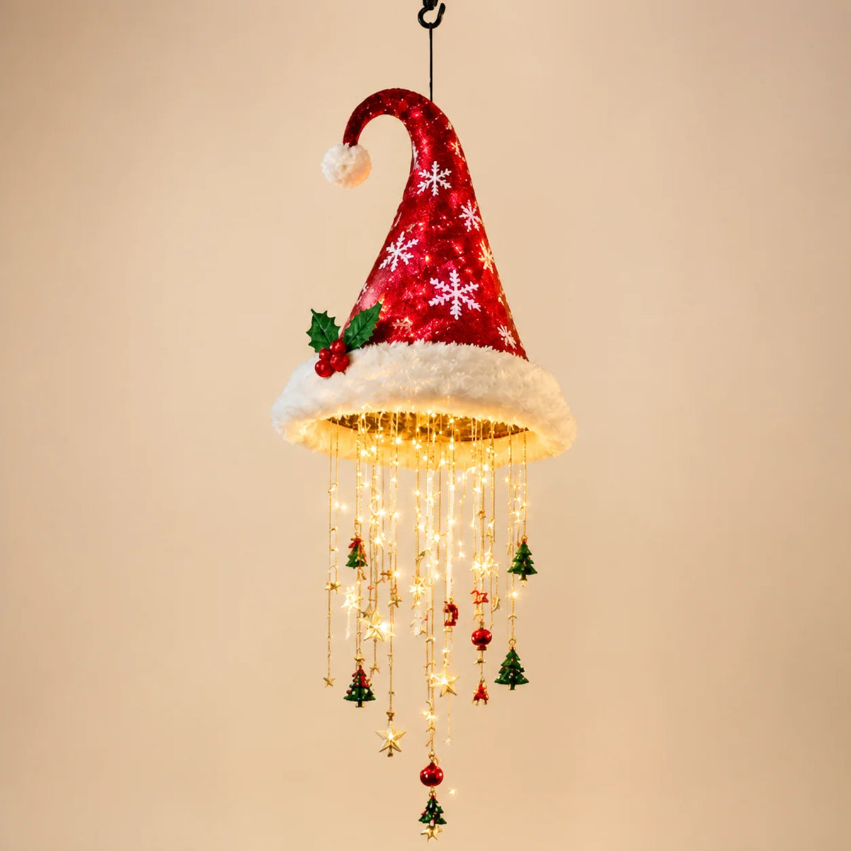 Santa Hat LED String Lights Festive Accessory