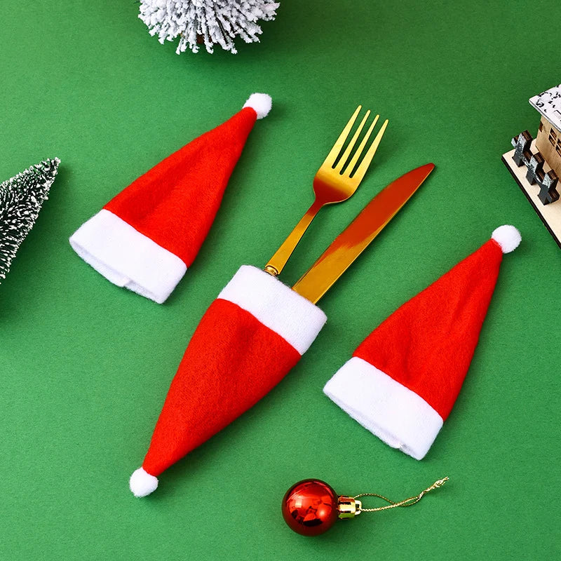Santa Hat Soft Felt Red & White Fits Most