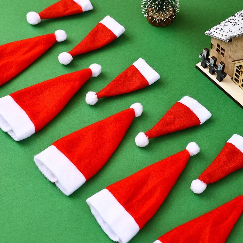 Santa Hat Soft Felt Red & White Fits Most
