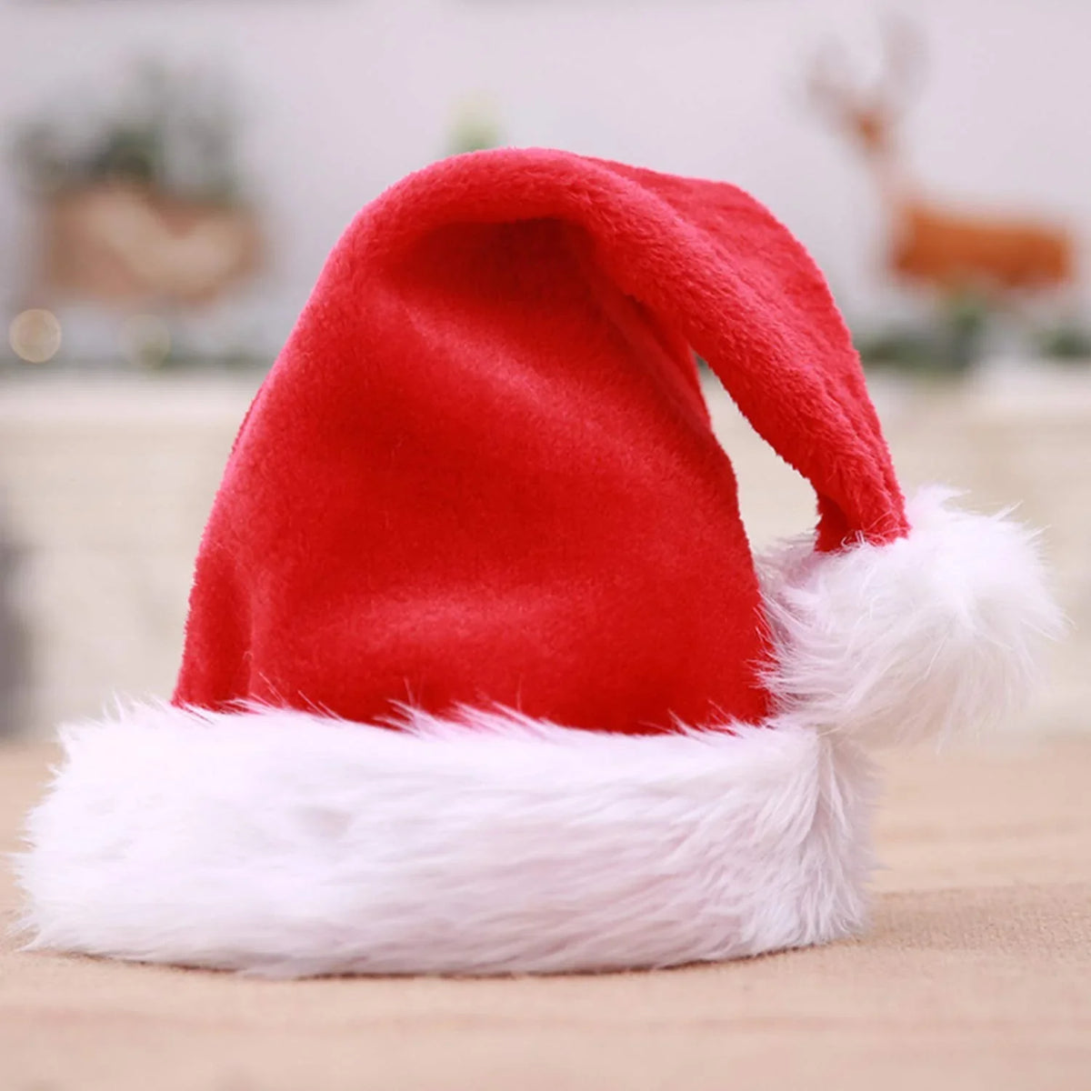Santa Hat Soft Fleece Faux Fur Trim