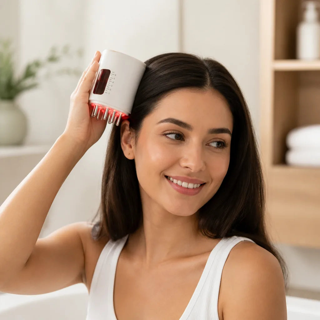 Scalp Massage Comb Red Light & Gentle Vibration