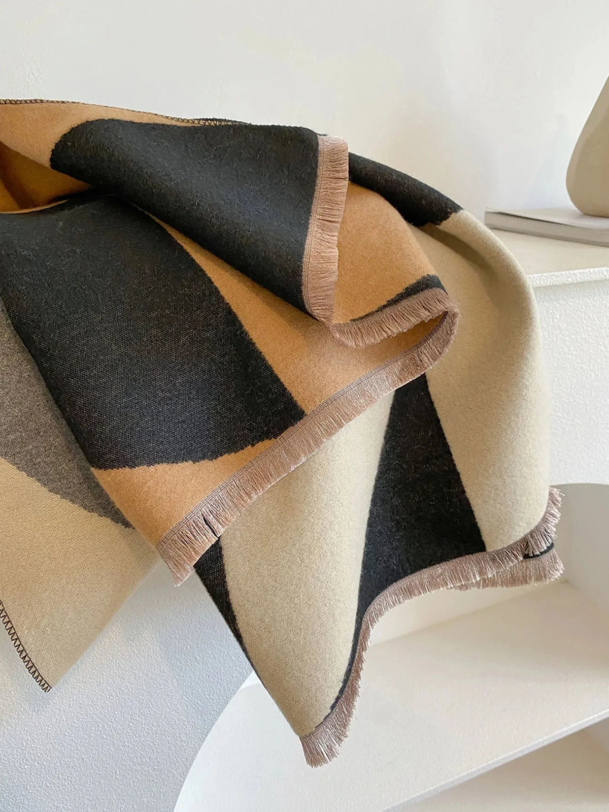 Scarf Reversible Cashmere Blend Lightweight Warmth
