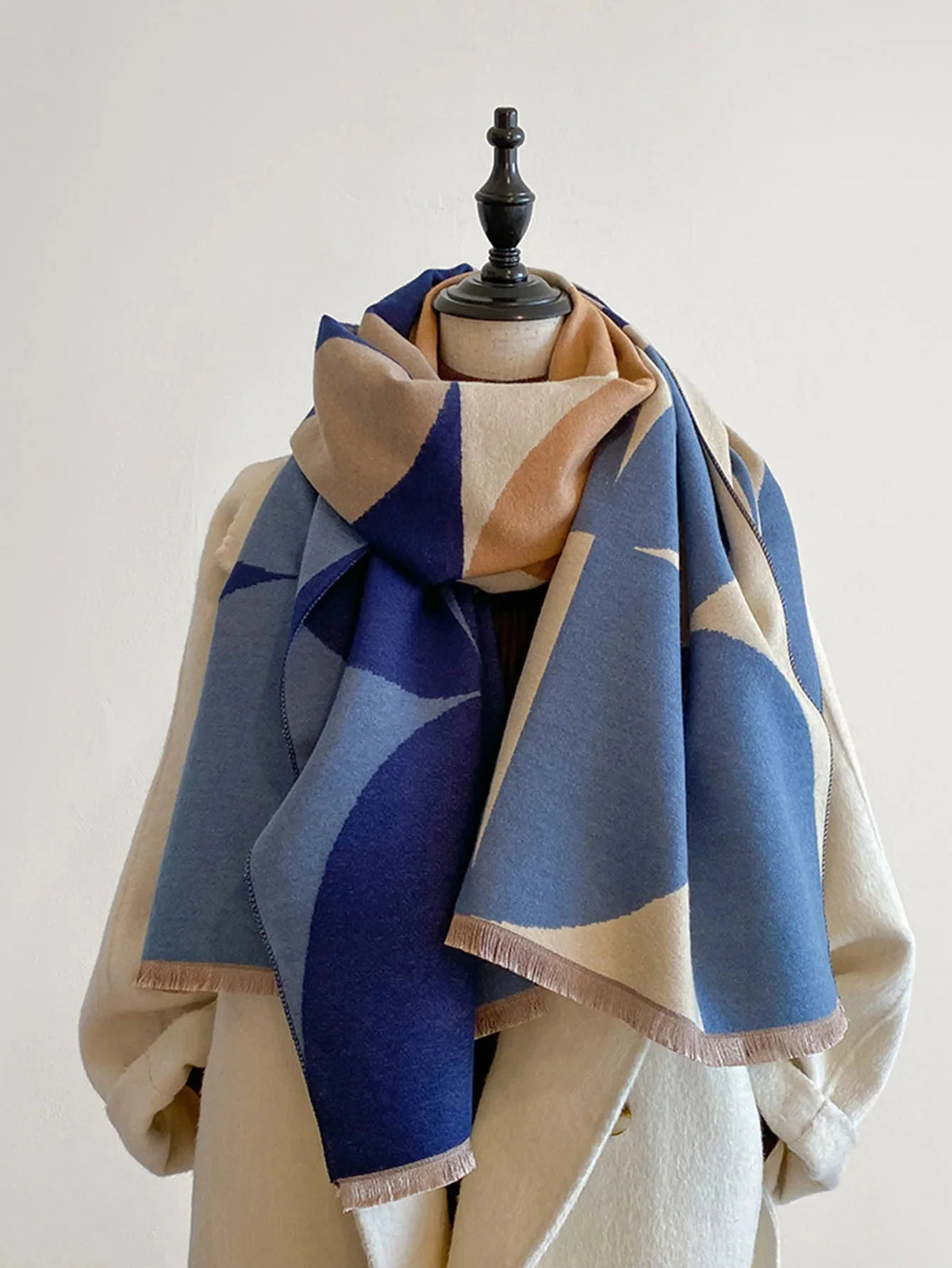 Scarf Reversible Cashmere Blend Lightweight Warmth