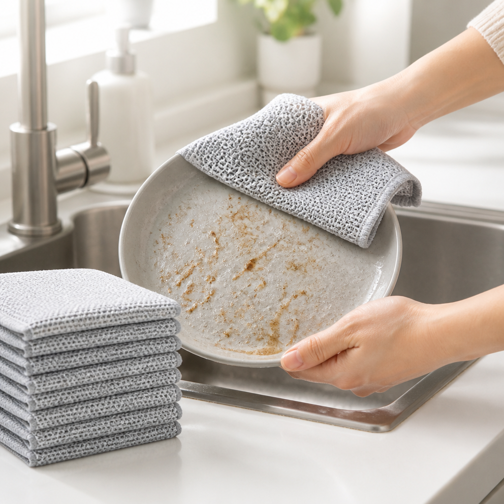 Scratch-Free Double-Sided Microfiber Cleaning Cloths (20-Pack)