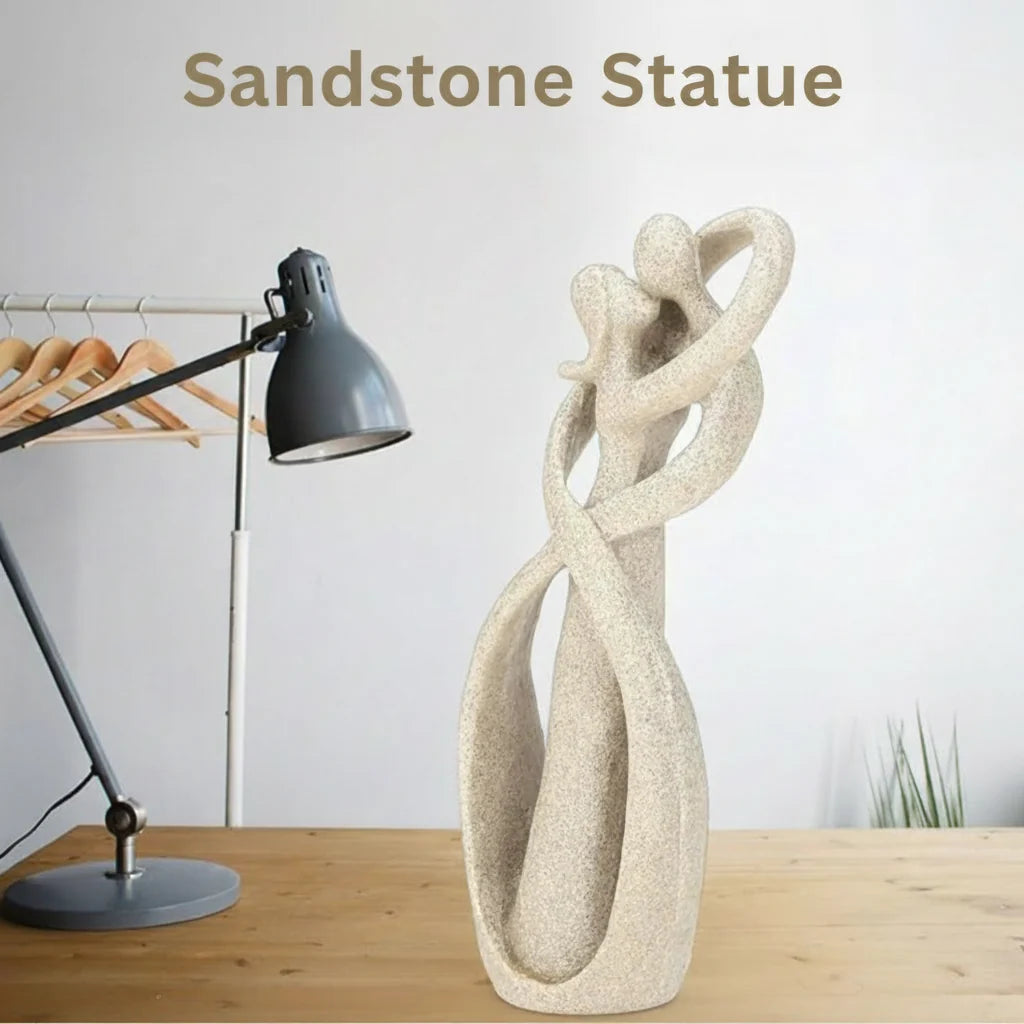 Sculpture Abstract Couple Intertwined Matte Resin & Weighted Base