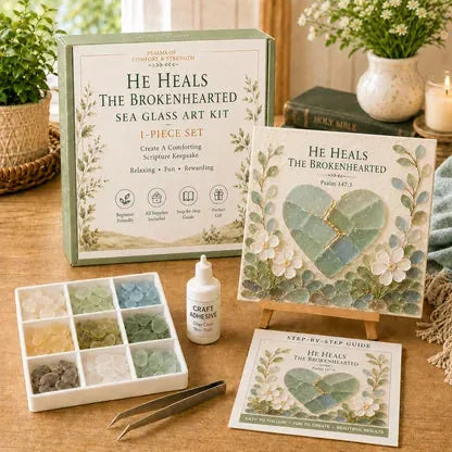 Sea Glass Art Kit Psalm-Inspired Layered DIY Home Decor