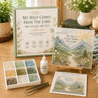Sea Glass Art Kit Psalm-Inspired Layered DIY Home Decor