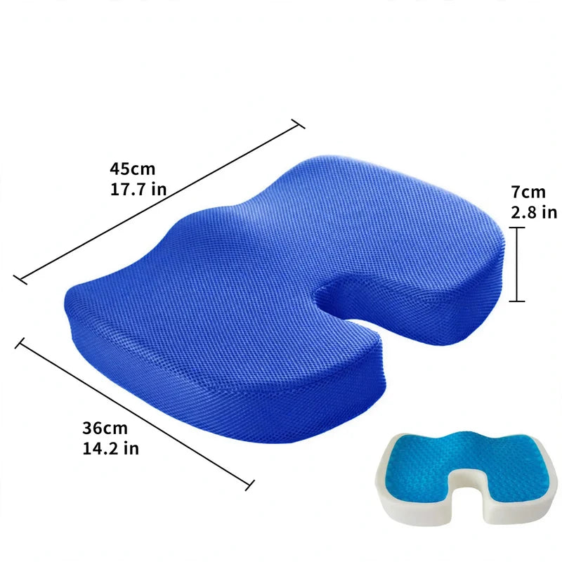 Seat Cushion Gel Memory Foam Non-Slip Surface
