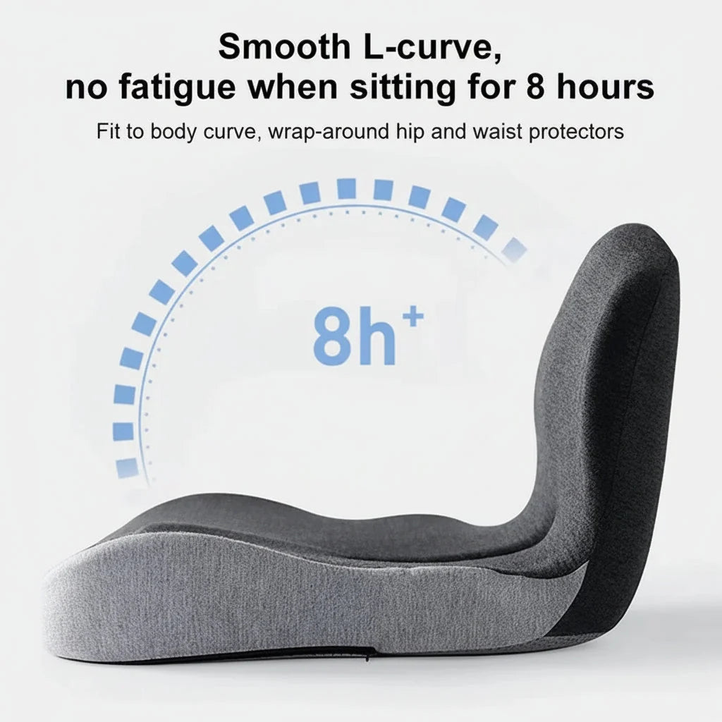 Seat Cushion & Lumbar Set Memory Foam Coccyx Relief