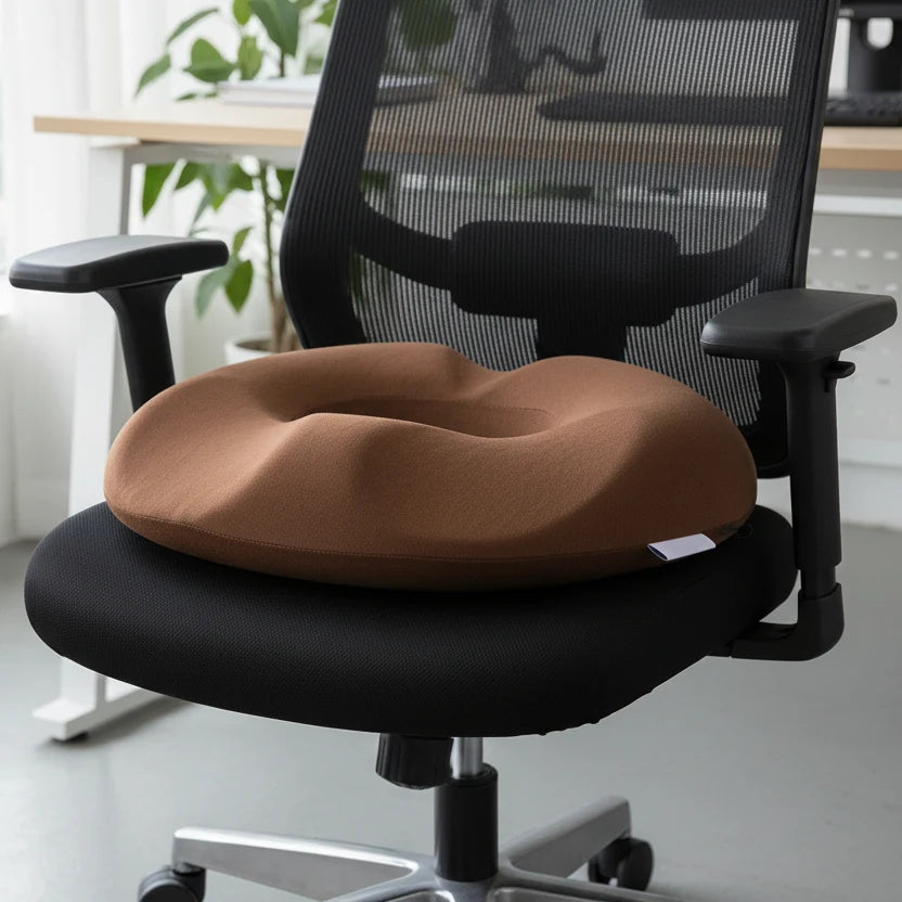 Seat Cushion Memory Foam Removable Washable Cover Tailbone Pressure Relief