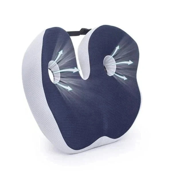 Seat Cushion Repositionable Sections Contoured Ventilated & Washable Cover