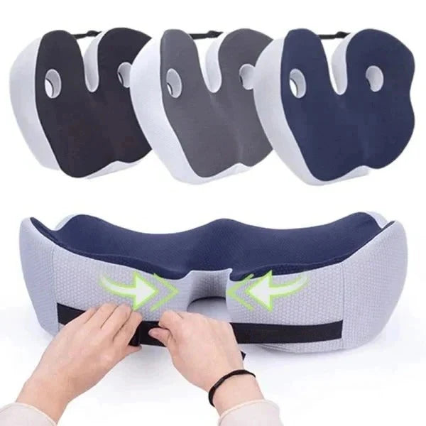 Seat Cushion Repositionable Sections Contoured Ventilated & Washable Cover