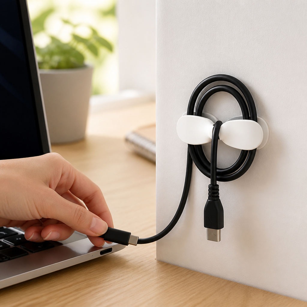 Self-Adhesive & Residue-Free Cable Clips (Set of 10)