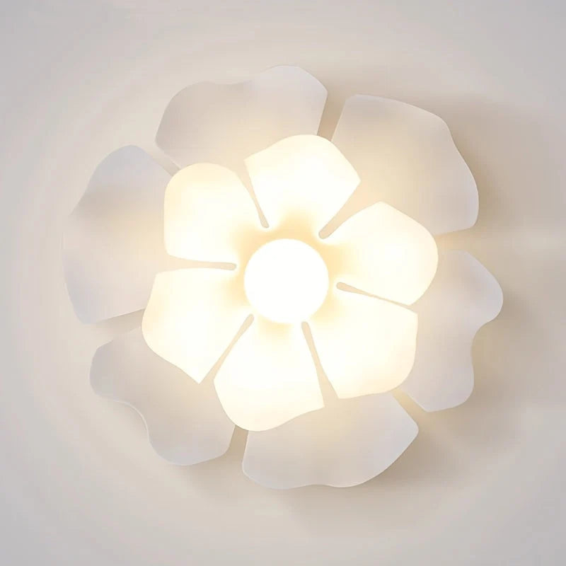Semi-Flush Ceiling Light Petal Layered Pale Interior Three Sizes