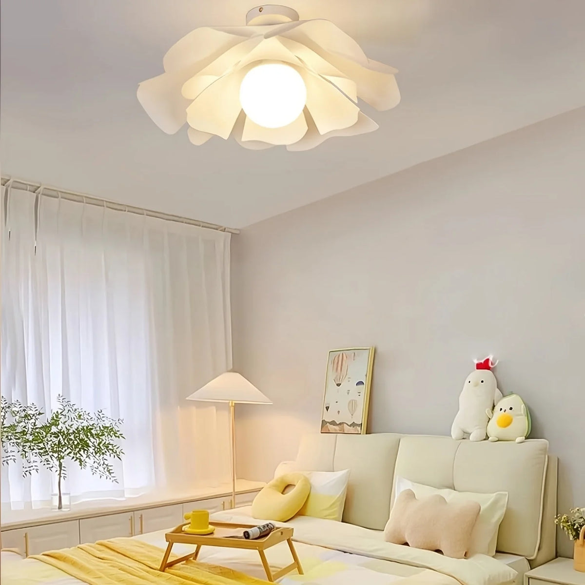 Semi-Flush Ceiling Light Petal Layered Soft Diffused Three Sizes