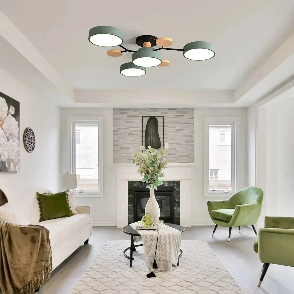 Semi-Flush Chandelier Integrated LED & Faceted Diffusers