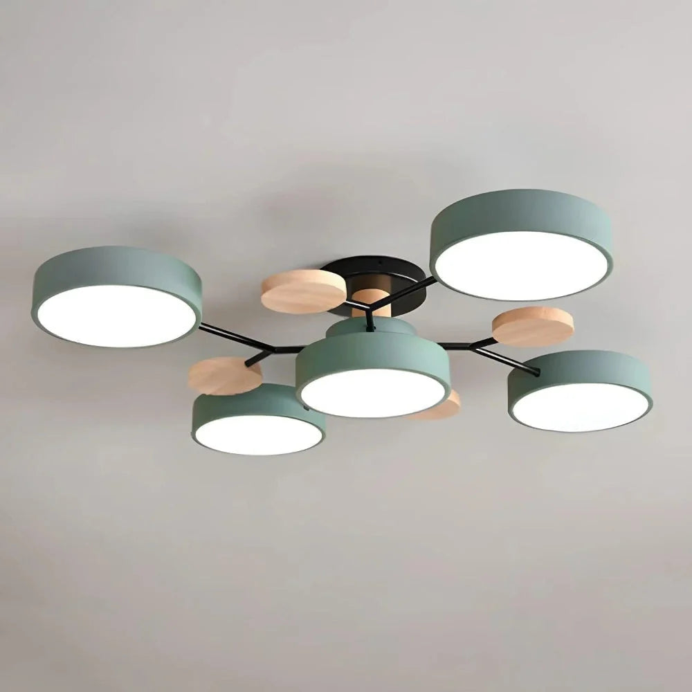 Semi-Flush Chandelier Integrated LED & Faceted Diffusers