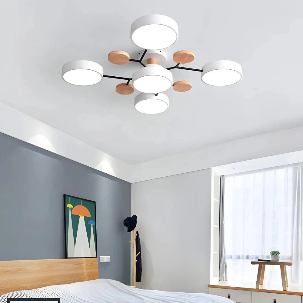 Semi-Flush Chandelier Integrated LED & Faceted Diffusers