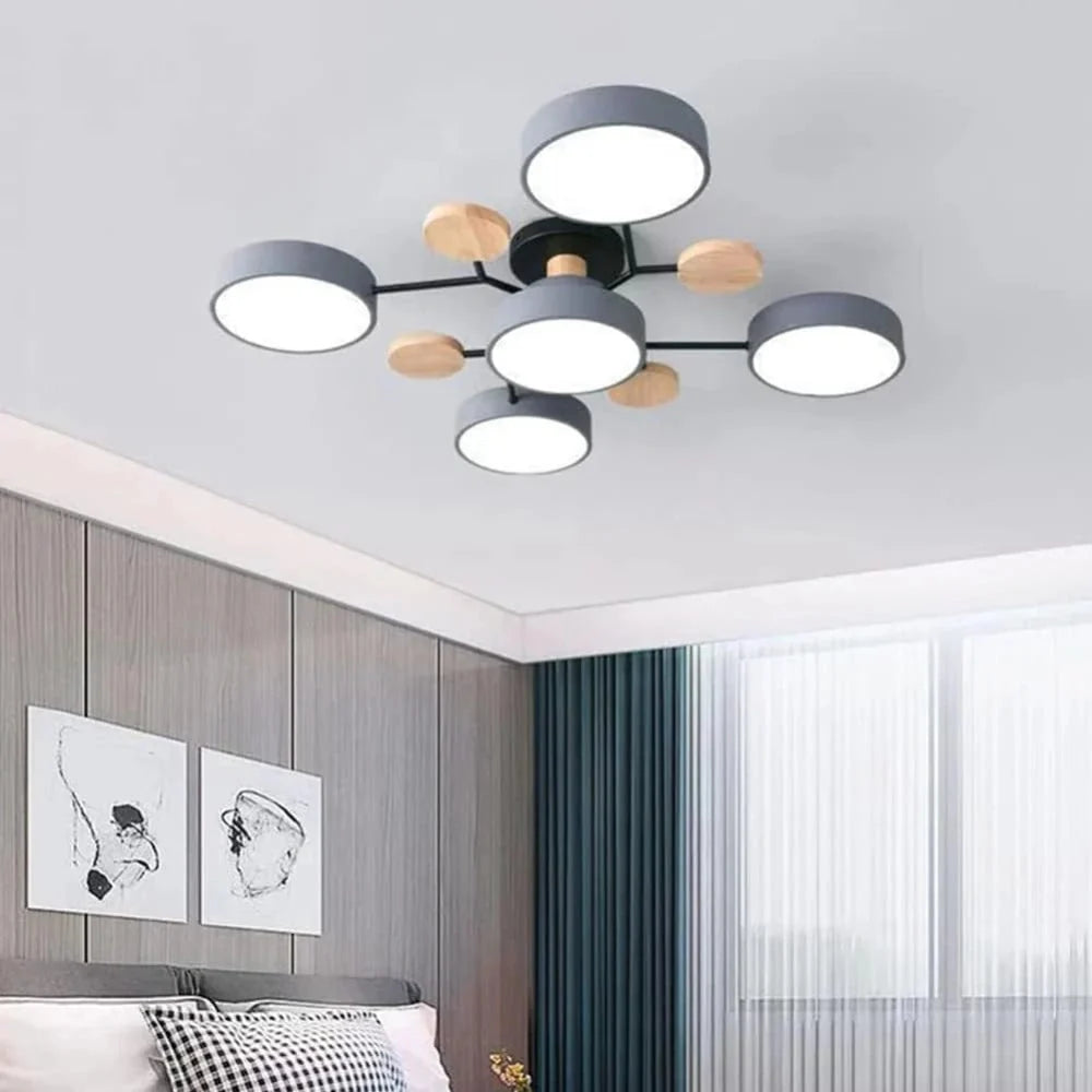 Semi-Flush Chandelier Integrated LED & Faceted Diffusers