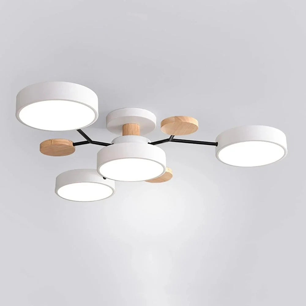 Semi-Flush Chandelier Integrated LED & Faceted Diffusers