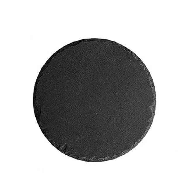 Serving Board Round Slate Insert With Wooden Handle