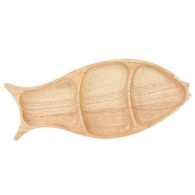 Serving Plate Fish-Shaped Natural Fir Wood