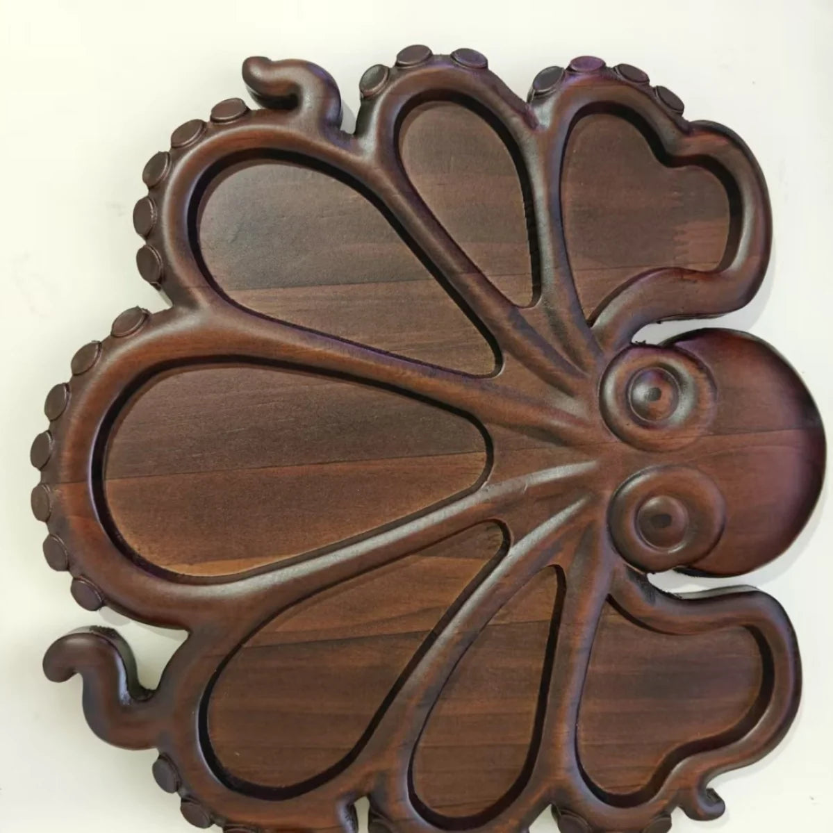 Serving Platter Wooden Turtle Shape Wipe-Clean Surface